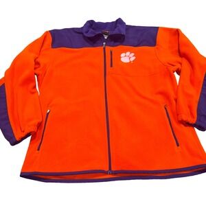Fleece Jacket Mens XL Orange Purple Clemson Tigers Genuine Stuff